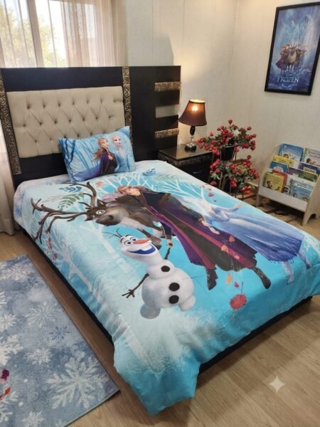 Frozen Snow Character Kids Bed Sheet