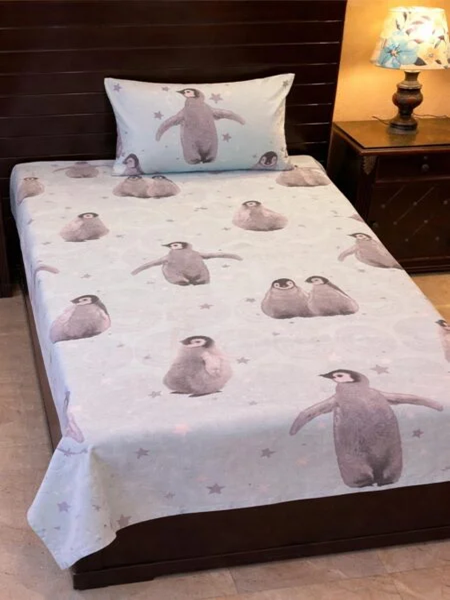 Penguins Character Kids Bed Sheet