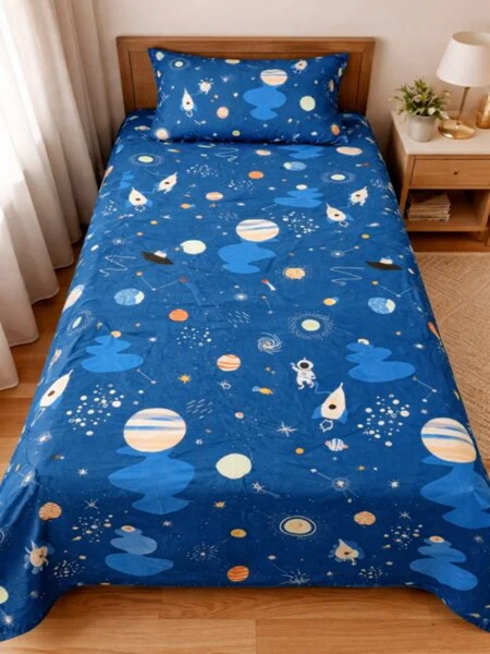 Space Character Kids Bed Sheet