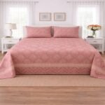 Tea Pink Printed Bed Sheet With 2 Pillow Covers