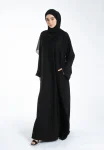 BlackTexturedPocketAbaya-2