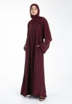 BurgundyTexturedAbayawithZipPockets-2