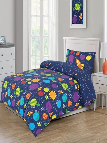 Galaxy Planets Kids Bed Sheet