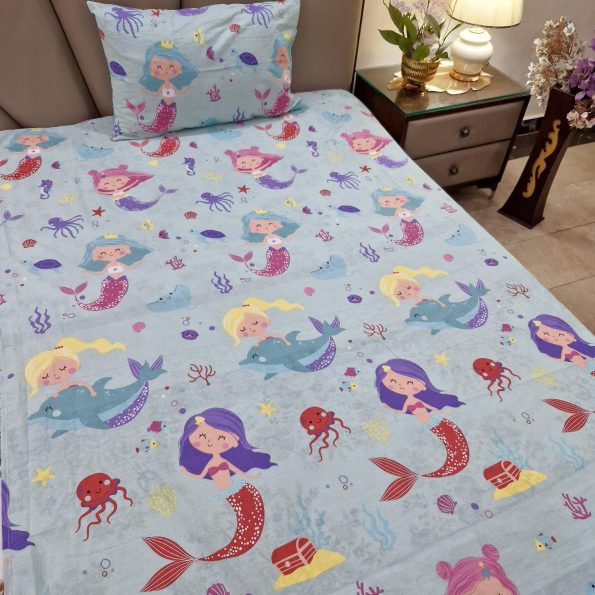 Mermaids Character Kids Bed Sheet