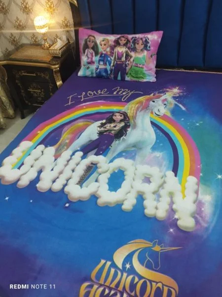 Unicorn Character Kids Bed Sheet
