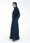 NavyTexturedAbayawithZipPockets-2