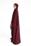 PlainBurgundyOpenAbayawithCuffSleeves-2