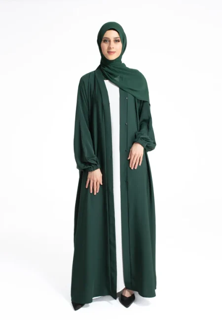 PlainGreenOpenAbayawithCuffSleeves-1_2