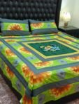 Printed Patchwork Embroidered Bed Sheet GN Design (80)