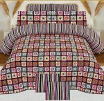 Colorful Design Printed Bed Sheet With 2 Pillow Covers