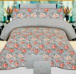 Floral Design Printed Bed Sheet With 2 Pillow Covers