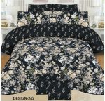 Black Printed Bed Sheet With 2 Pillow Covers