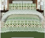 Green Printed Bed Sheet With 2 Pillow Covers