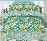 Green Printed Bed Sheet With 2 Pillow Covers