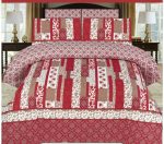 Red Printed Bed Sheet With 2 Pillow Covers