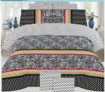 Black Printed Bed Sheet With 2 Pillow Covers