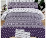 Purple Printed Bed Sheet With 2 Pillow Covers