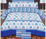 Blue Printed Bed Sheet With 2 Pillow Covers