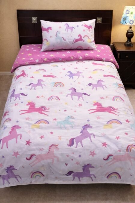 Unicorn Star Character Kids Bed Sheet
