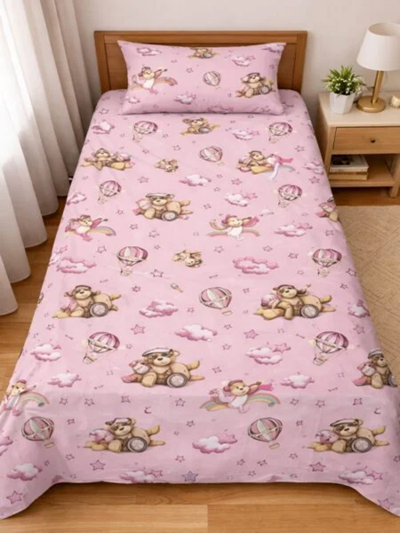 Teddy Bear Character Kids Bed Sheet