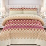 Elegant Patterns Printed Bed Sheet With 2 Pillow Covers