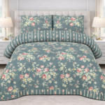 Grayish Printed Bed Sheet With 2 Pillow Covers
