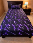 Purple Lightning Kids Bed Sheet