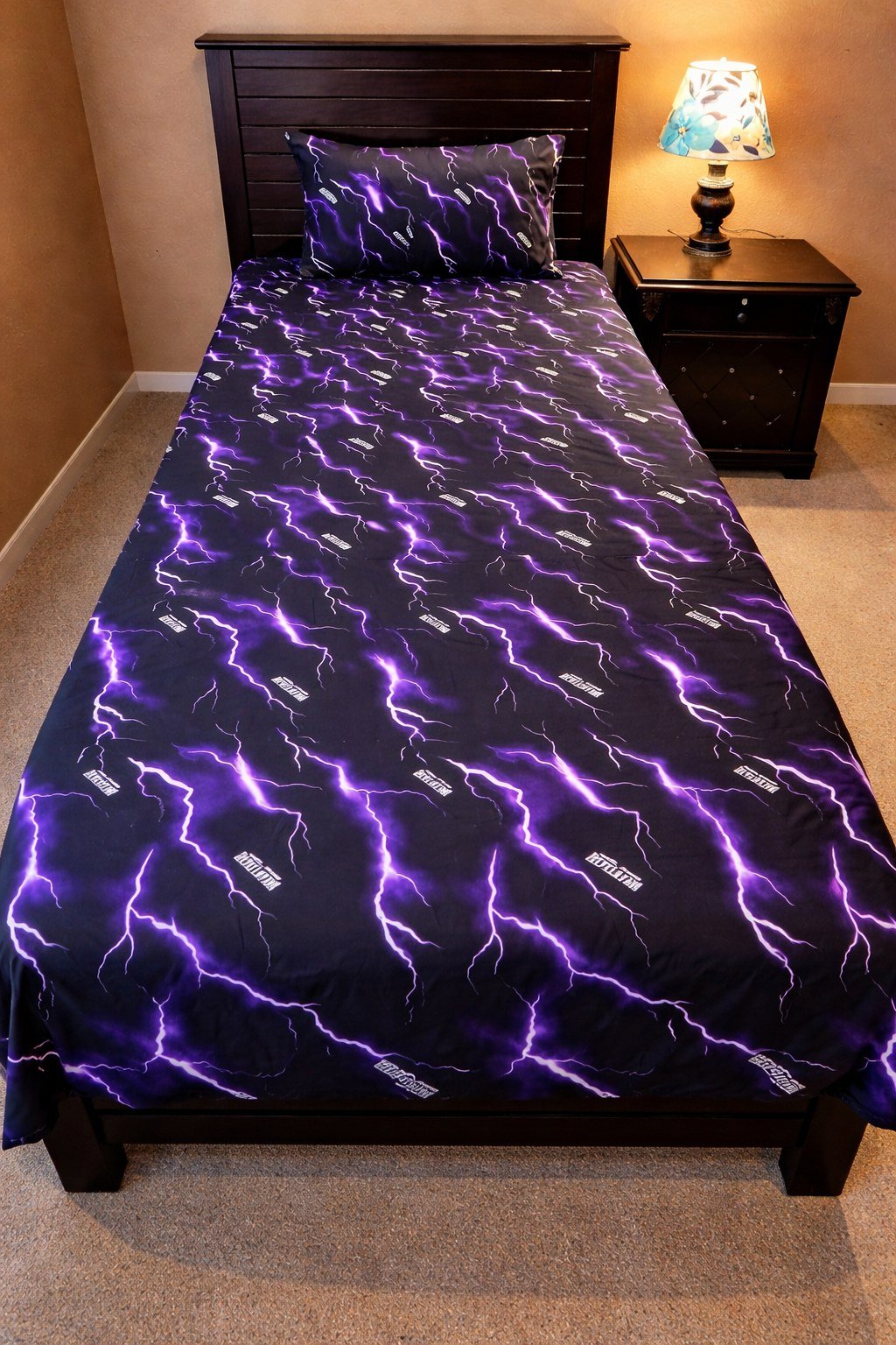 Purple Lightning Kids Bed Sheet Purple Lightning Kids Bed Sheet