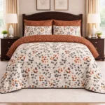 Autumn Rust & Grey Botanical Bed Sheet