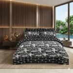 Black Color Printed Bed Sheet B