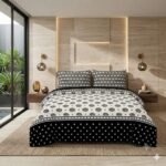 Black White Color Printed Bed Sheet B