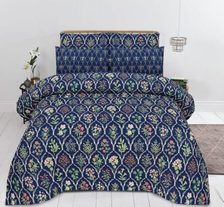 Blue Color Printed Bed Sheet B