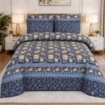 Classic Blue & Gold Ornamental Print Bedding