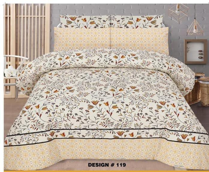 Cream Color Printed Bed Sheet B Cream Color Printed Bed Sheet B