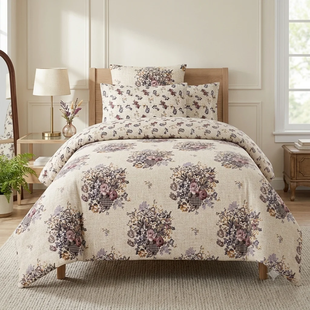 Cream Floral Bedsheet Cream Floral Bedsheet