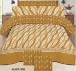 Dark Yellow Color Printed Bed Sheet B
