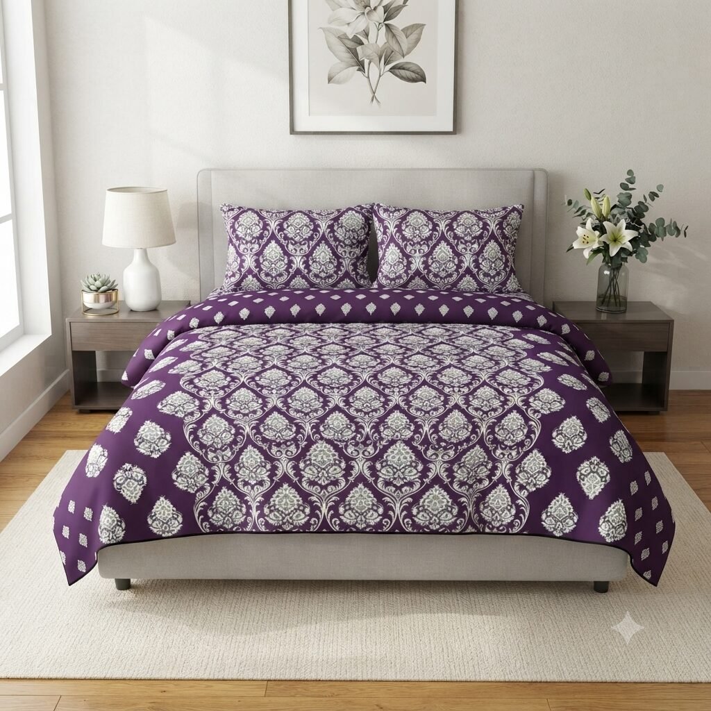 Deep Purple & White Classical Pattern Deep Purple & White Classical Pattern