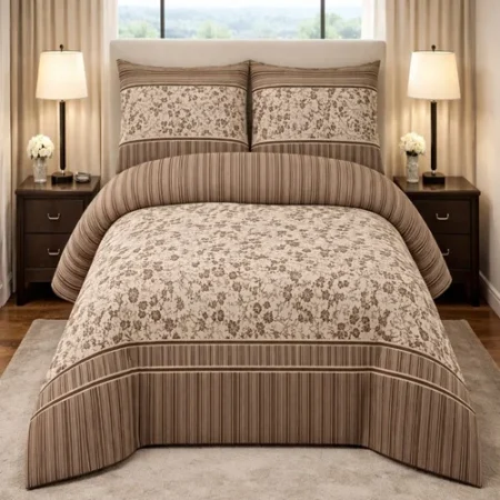 Elegant Chocolate Bloom Bed Sheet
