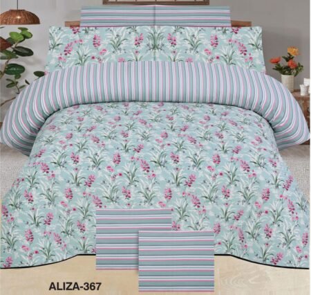 Flower Multi Color Printed Bed Sheet B