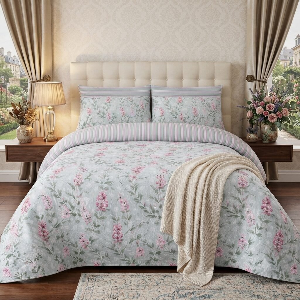 Flower Multi Color Printed Bed Sheet B Flower Multi Color Printed Bed Sheet B