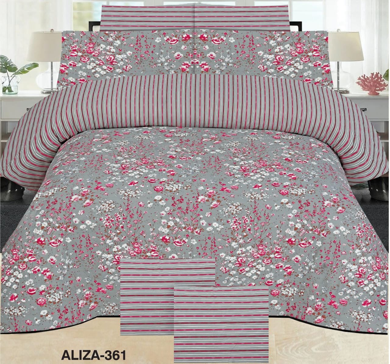 Flowers Color Printed Bed Sheet B Flowers Color Printed Bed Sheet B