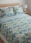Green Flowers Color Printed Bed Sheet B