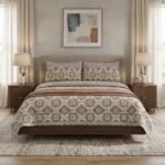 Light Brown Color Printed Bed Sheet B