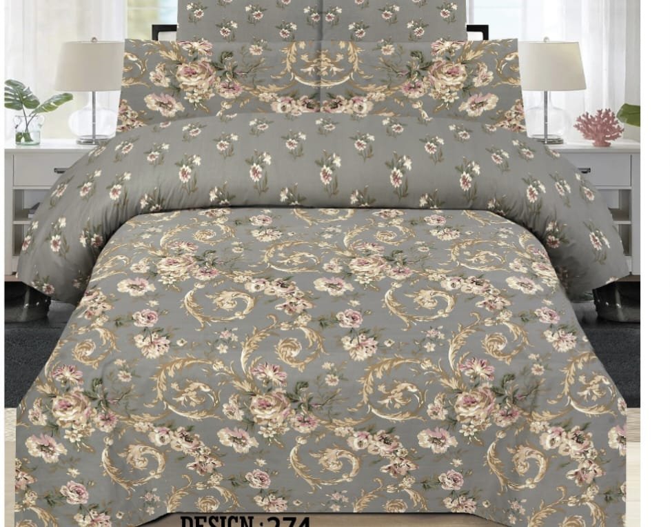 Light Flowers Color Printed Bed Sheet B Light Flowers Color Printed Bed Sheet B