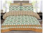 Light Green Color Printed Bed Sheet B
