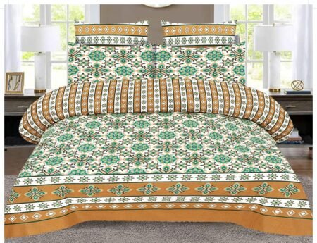 Light Green Color Printed Bed Sheet B