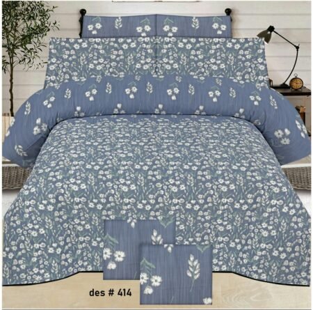 Light Grey Color Printed Bed Sheet B