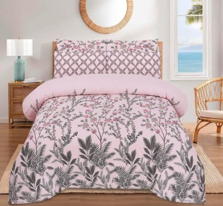 Light Pink Color Printed Bed