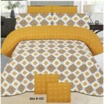 Light Yellow Color Printed Bed Sheet B