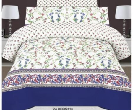 Off WhiteColor Printed Bed Sheet B